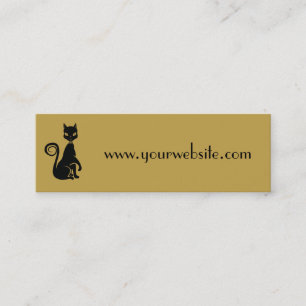 Elegante Black Cat Mini Visitenkarte