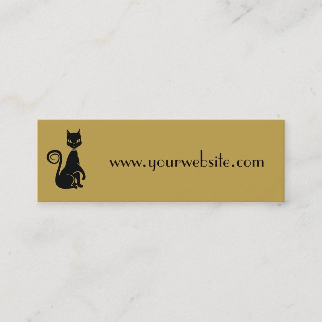 Elegante Black Cat Mini Visitenkarte (Vorderseite)
