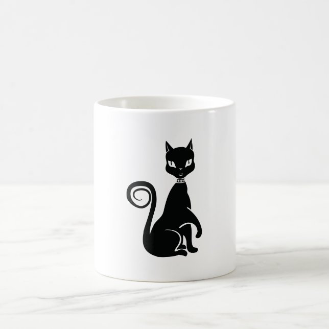 Elegante Black Cat Tasse (Mittel)