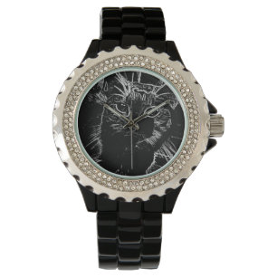 Elegante Black Cat Watch Armbanduhr