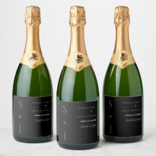 Elegante Black Cheer Celebration Wedding Flasche