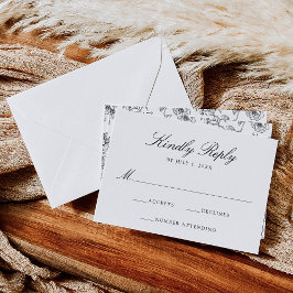 Elegante Black Chinoiserie Viktorianische Blumenho RSVP Karte