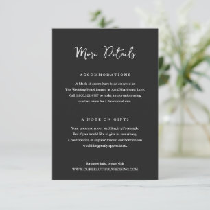 Elegante Black Clean Wedding Begleitkarte
