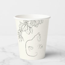 Elegante Black & Cream Cat Lover Baby Dusche