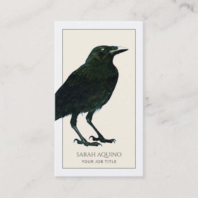Elegante Black Crow Business Card Visitenkarte (Vorderseite)