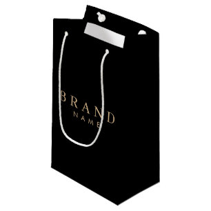 Elegante Black Custom Brand Name Geschenktasche Kleine Geschenktüte