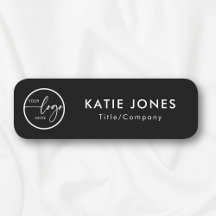 Elegante Black Custom Logo Employee ID