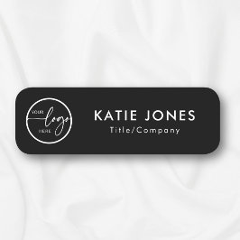Elegante Black Custom Logo Employee ID Namensschild