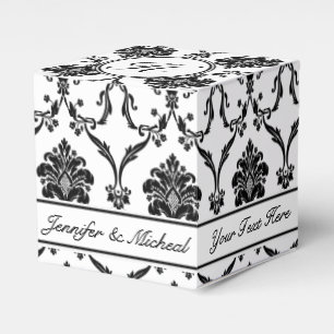 Elegante Black Damask Gefallen Box mit Individuell Geschenkschachtel