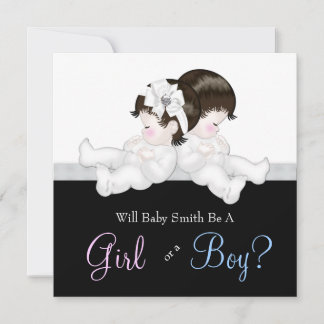 Elegante Black Damask Gender Reveal Dusche Einladung