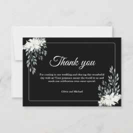 Elegante Black Danke-Card mit White Lily Dankeskarte