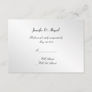 Elegante Black Floral Gay Wedding Response Card RSVP Karte