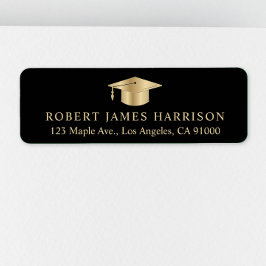 Elegante Black Gold Abschluss Rücksendeadresse