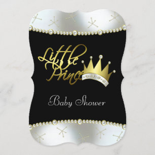 Elegante Black-Gold Baby Shower für den kleinen Pr Einladung