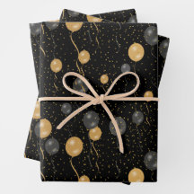 Elegante Black & Gold Ballons