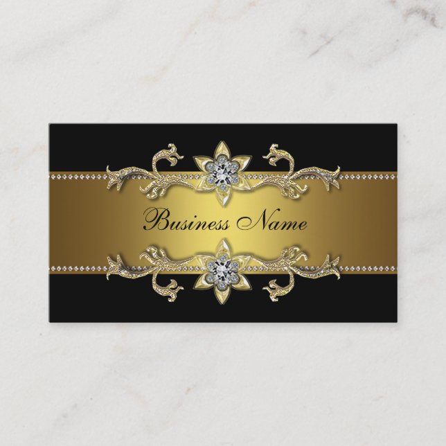 Elegante Black Gold Business Card Visitenkarte (Vorderseite)