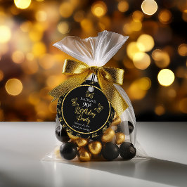 Elegante Black Gold Butterflies 90. Geburtstagspar Geschenkanhänger