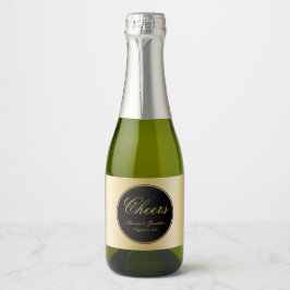 Elegante Black Gold Calligraphy Cheers Wedding