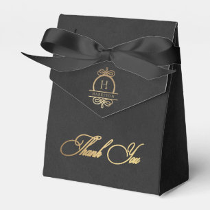Elegante Black Gold Calligraphy Vielen Dank für Ih Geschenkschachtel