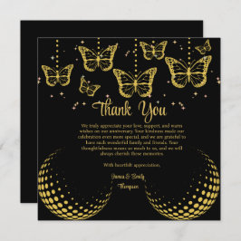 Elegante Black & Gold Card zum Hochzeitstag Dankeskarte