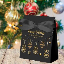 Elegante Black Gold Custom Business Holiday Party Geschenkschachtel
