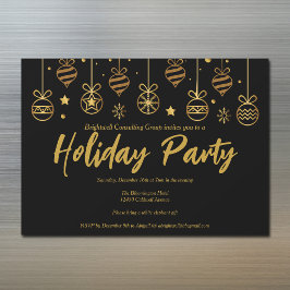 Elegante Black Gold Custom Business Holiday Party Magneteinladung