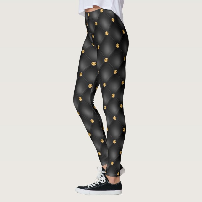 Elegante Black Gold Diamond Leggings (Links)