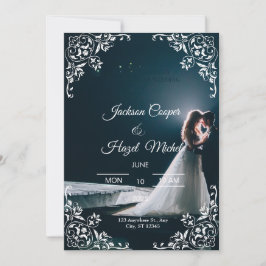 Elegante Black & Gold-Einladung Feiertagskarte