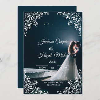 Elegante Black & Gold-Einladung Feiertagskarte