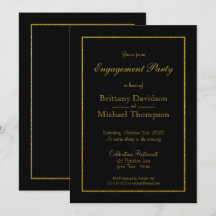 Elegante Black Gold Engagement Party