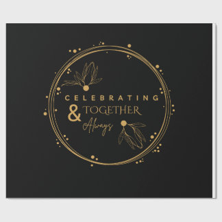Elegante Black & Gold feiern gemeinsam und immer Geschenkpapier