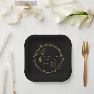 Elegante Black & Gold feiern gemeinsam und immer Pappteller