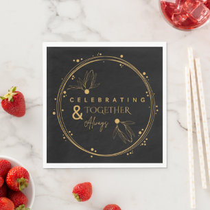Elegante Black & Gold feiern gemeinsam und immer Serviette