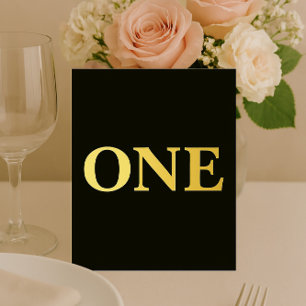 Elegante Black & Gold Foil Hochzeit Tischnummer