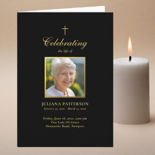 Elegante Black Gold Fotos Beerdigung Orden des Die Programm