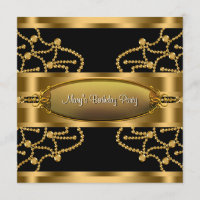 Elegante Black Gold Frauen Geburtstagsparty