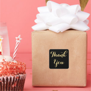 Elegante Black Gold Gastgeschenke Hochzeit Vielen  Quadratischer Aufkleber