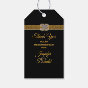 Elegante Black Gold Glitzer Brooch Geschenkanhänger
