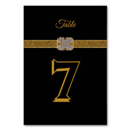 Elegante Black Gold Glitzer Brooch Tischnummer