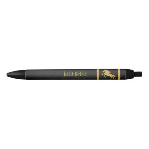 Elegante Black Gold Horse personalisiert School Kugelschreiber