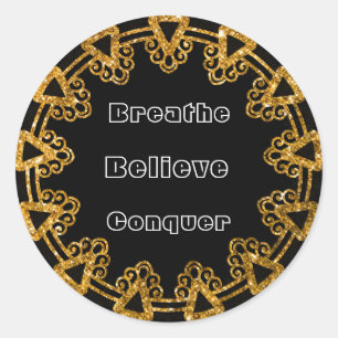 Elegante Black & Gold Mandala Motivation Stickers