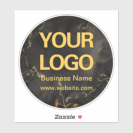 Elegante Black Gold Marmor Business Logo-Runde Aufkleber
