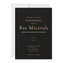 Elegante Black Gold Moderne Bar Mitzvah