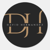 Elegante Black Gold Monogram Initials Moderne Cust