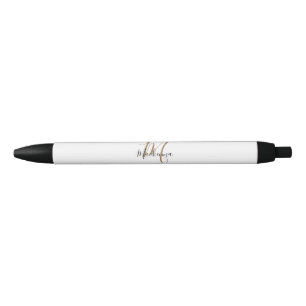Elegante Black Gold Monogram Name Stilvolle Skript Kugelschreiber
