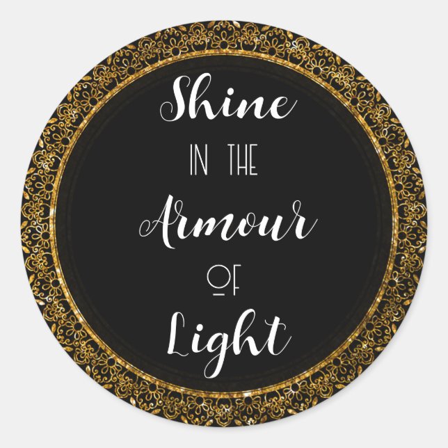 Elegante Black & Gold Motivation Sticker (Vorderseite)