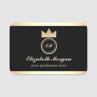 Elegante Black Gold Name Tag Namensschild