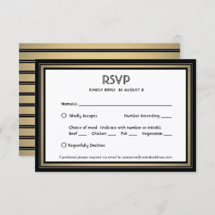 Elegante Black & Gold-Optionen für die Grenz- und RSVP Karte