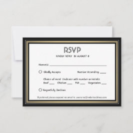 Elegante Black & Gold-Optionen für die Grenz- und  RSVP Karte
