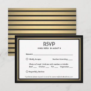 Elegante Black & Gold-Optionen für die Grenz- und  RSVP Karte